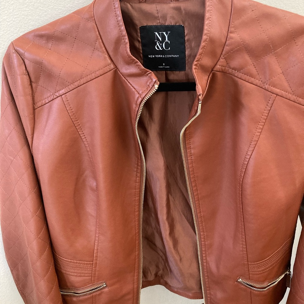 NY&Co Brown leather jacket